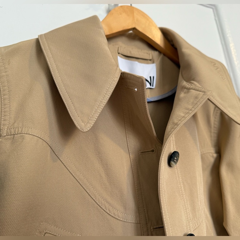 Ganni Beige Cropped Button Jacket - Picture 4 of 8